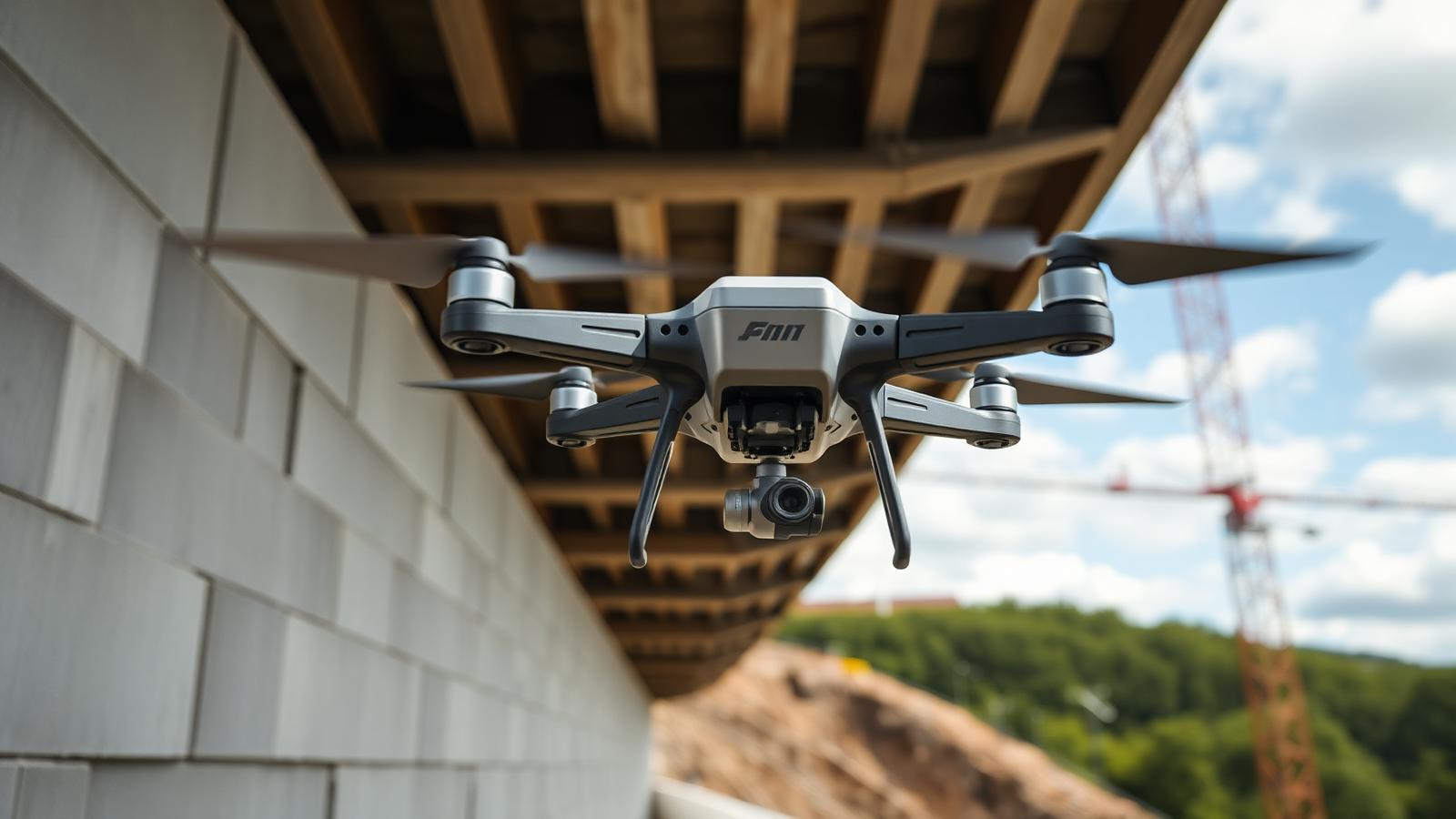 Drone performing a close-up inspection of a UK infrastructure structure